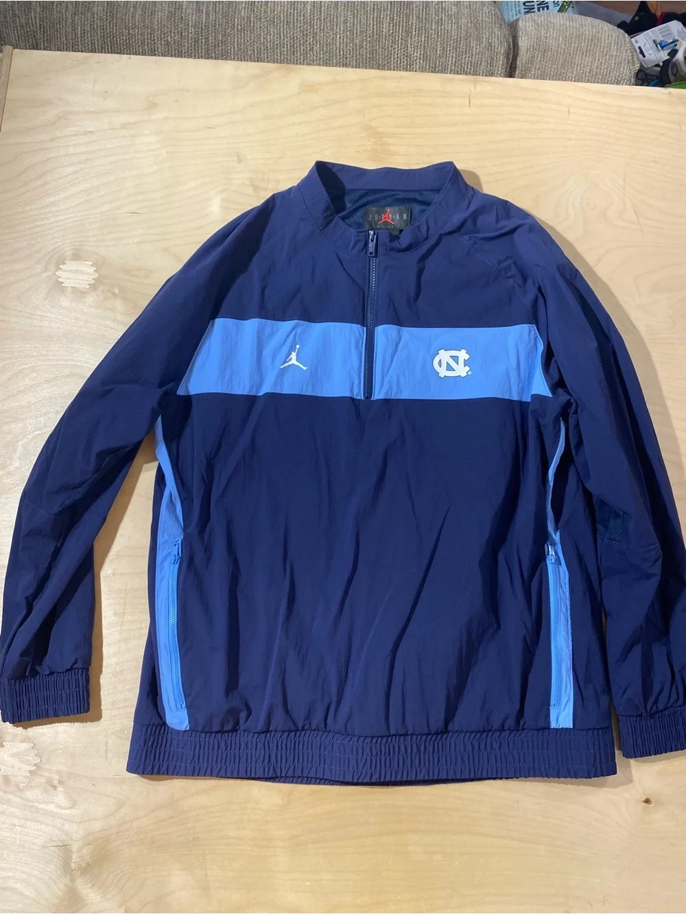 Jordan Navy and Carolina Blue Pullover Jacket XL (RO)
